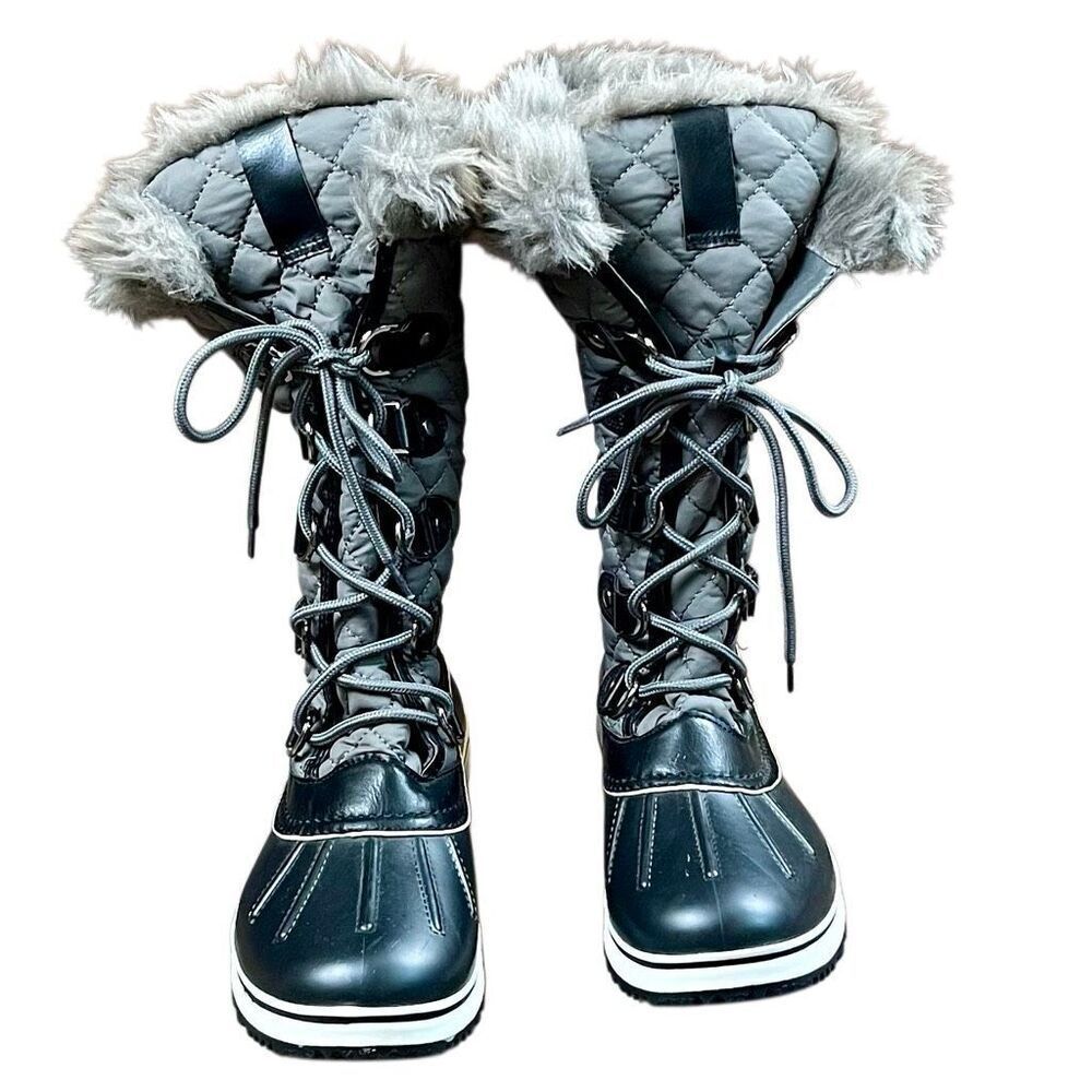 Womens Winter Boots Faux Fur Warm Insulated Water Resistant 7.5